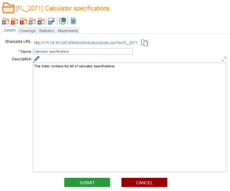 Specification Folder Details
