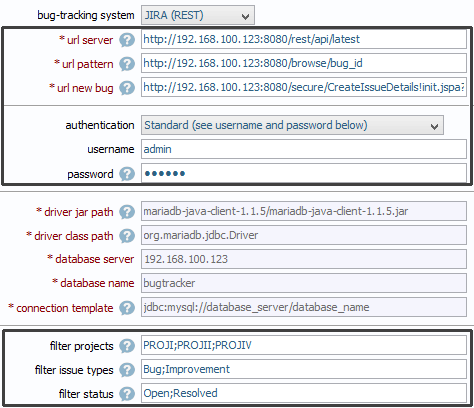 integration bugs jira rest