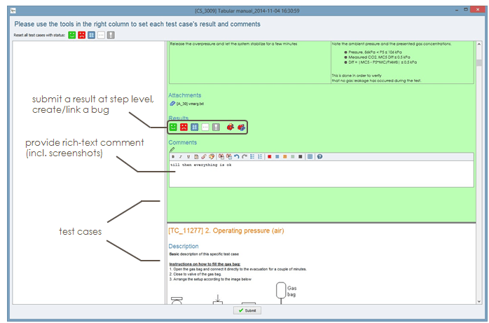 manual testing with the tabular manual launcher