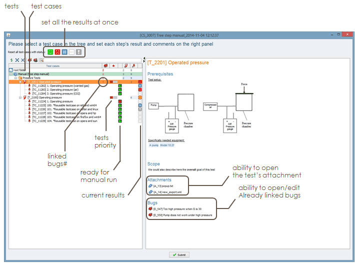 manual testing with the tree step manual launcher