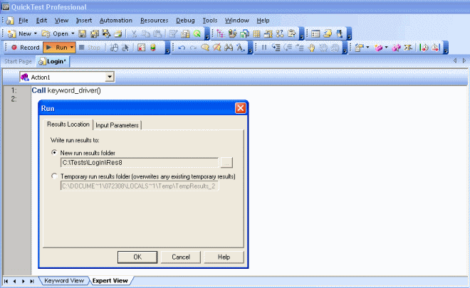 QTP settings for XStudio