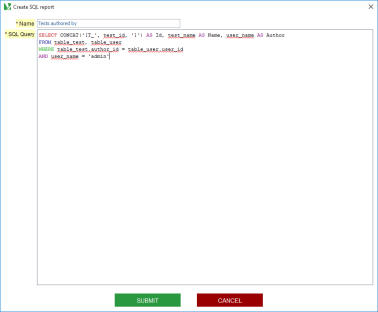 SQL Report Creation