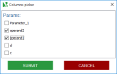 SUT Results Column Picker