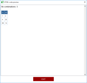 Test HTML Code Preview Param CSV