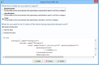 Test Import XML